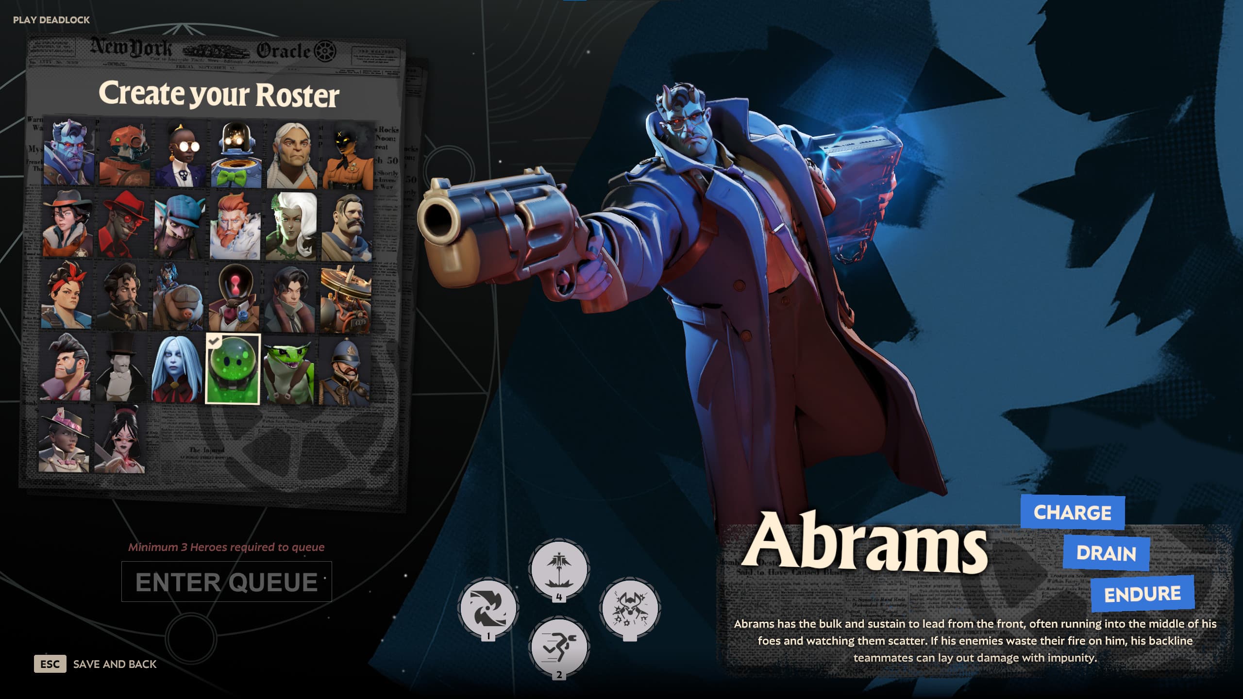 New roster hero select screen screenshot