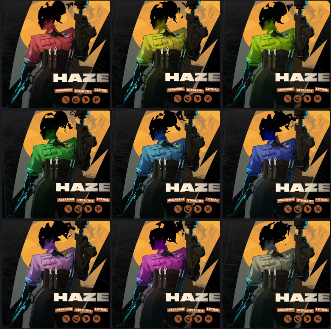 9 Haze Alternate Colors - Rainbow Heroes Pack