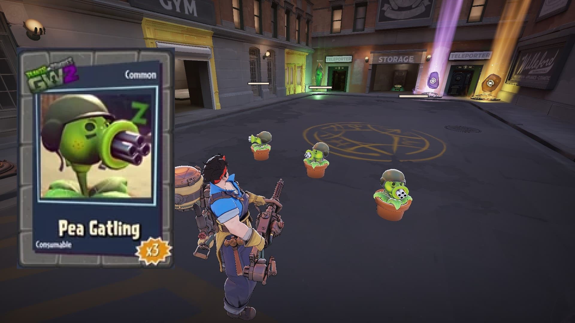 Gatling Pea (PVZ) over McGinnis turret