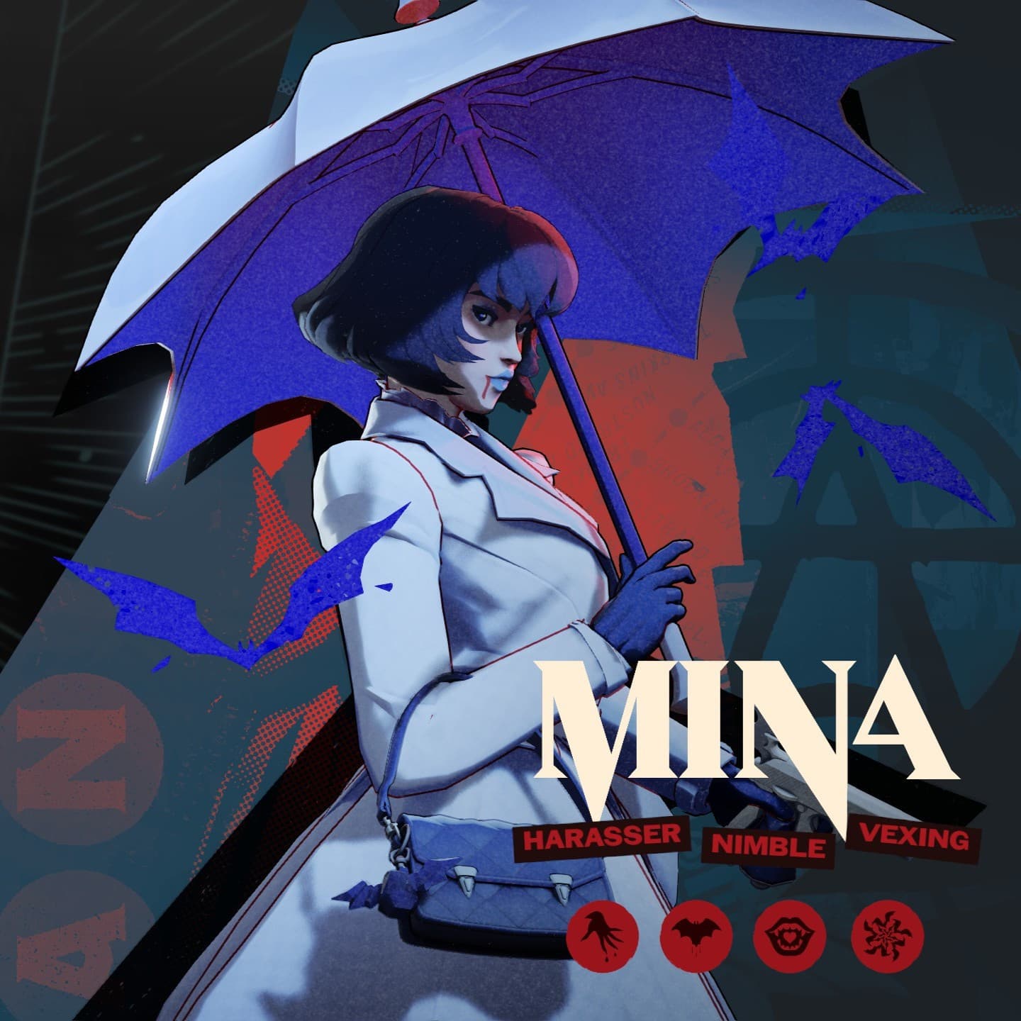 White and Blue Mina