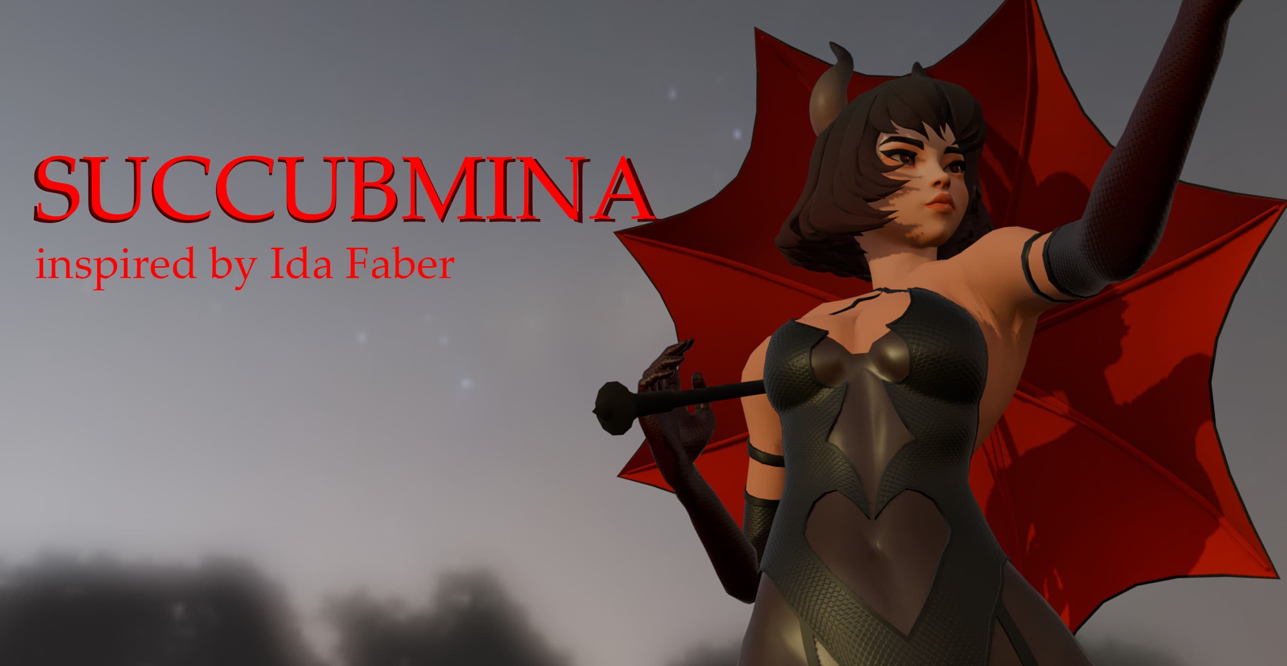 Succubmina (Long Hair + Wings)