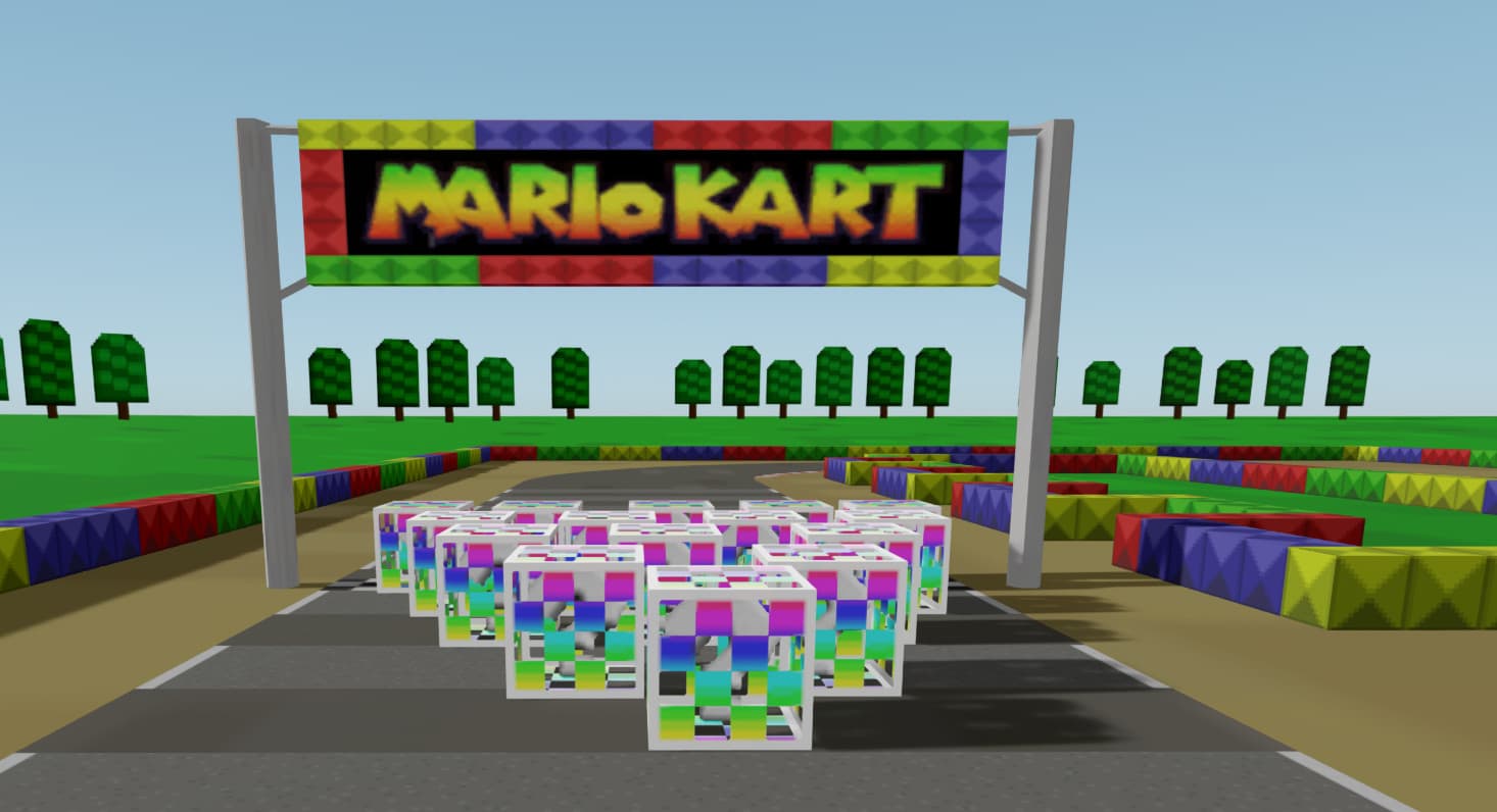 Mario-Kart Item boxes screenshot