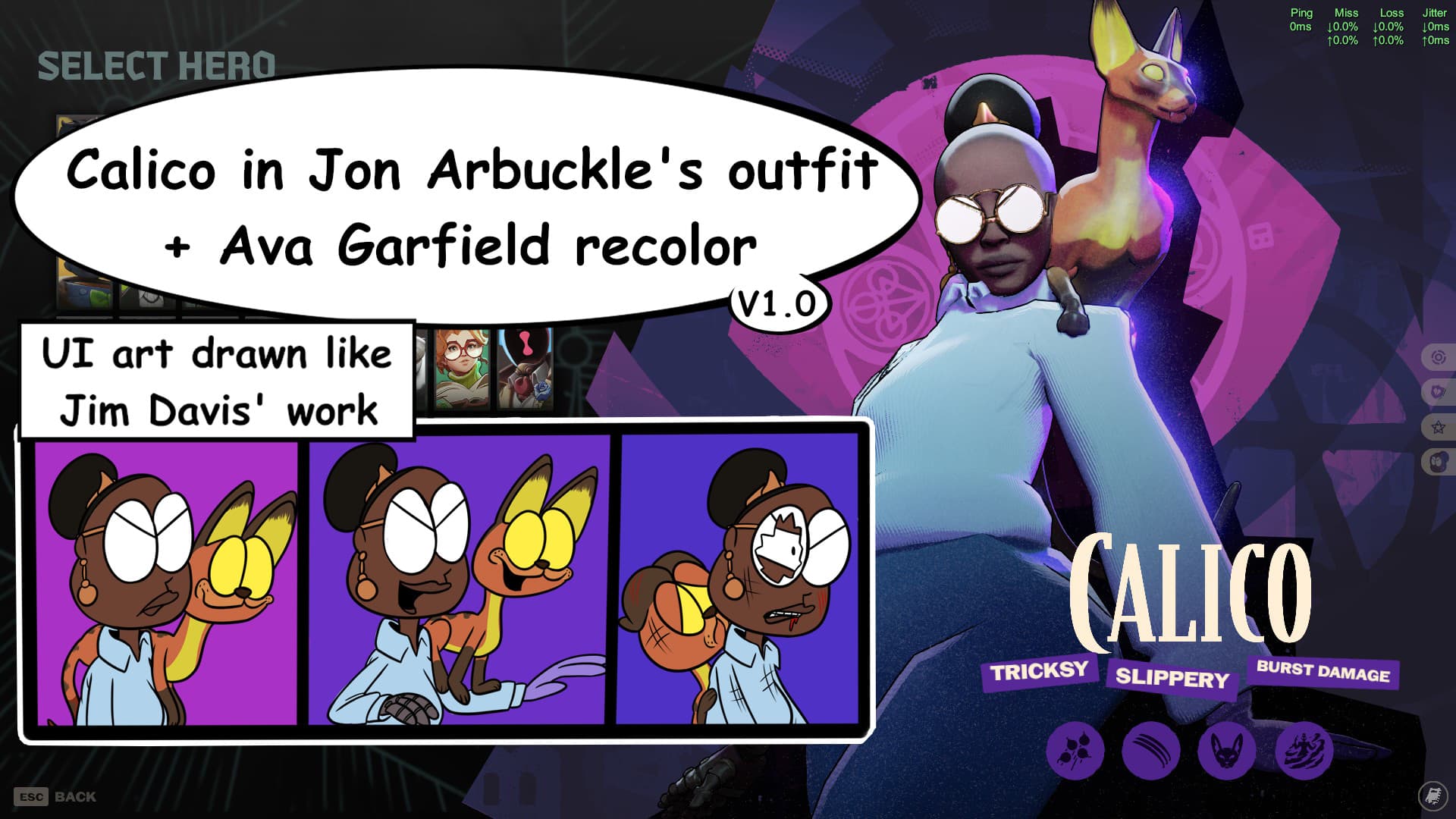 Calico in Jon Arbuckles fit + Ava Garfield recolor