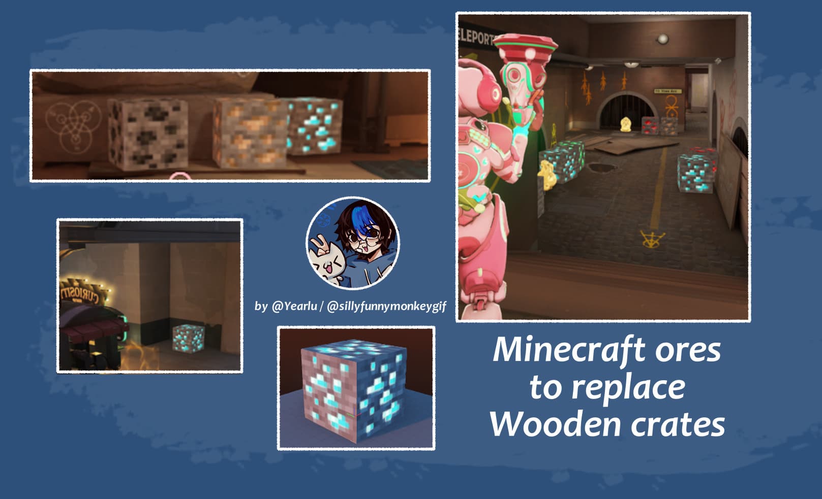 Minecraft ores in place of Wooden crates