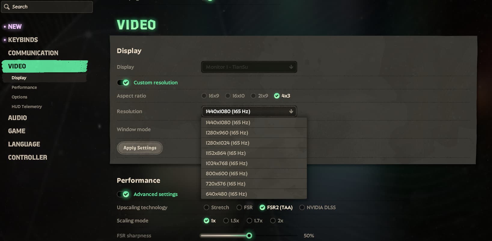 4:3/4x3 Ratio in Video Settings screenshot 2