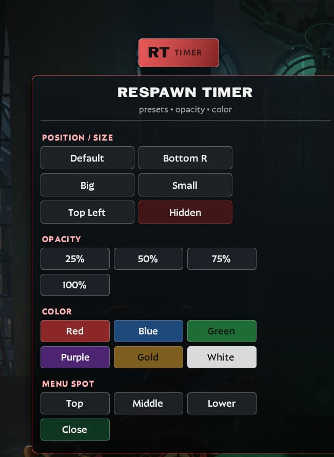 RespawnTimerTopLeftBottomRight screenshot 2