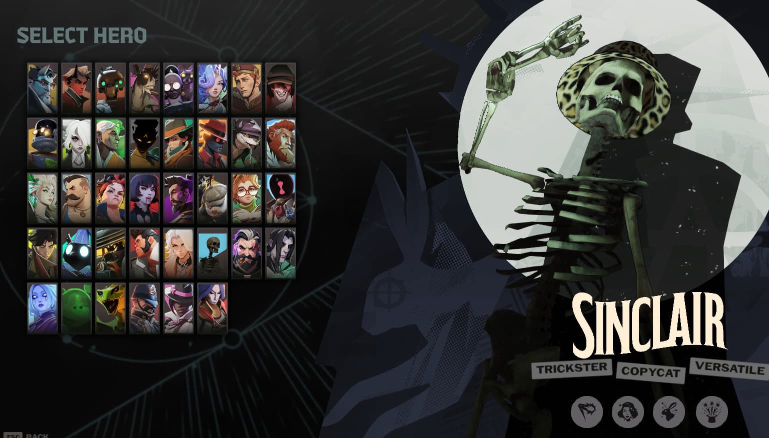 Sinclair but is skeleton with Leopard Hat