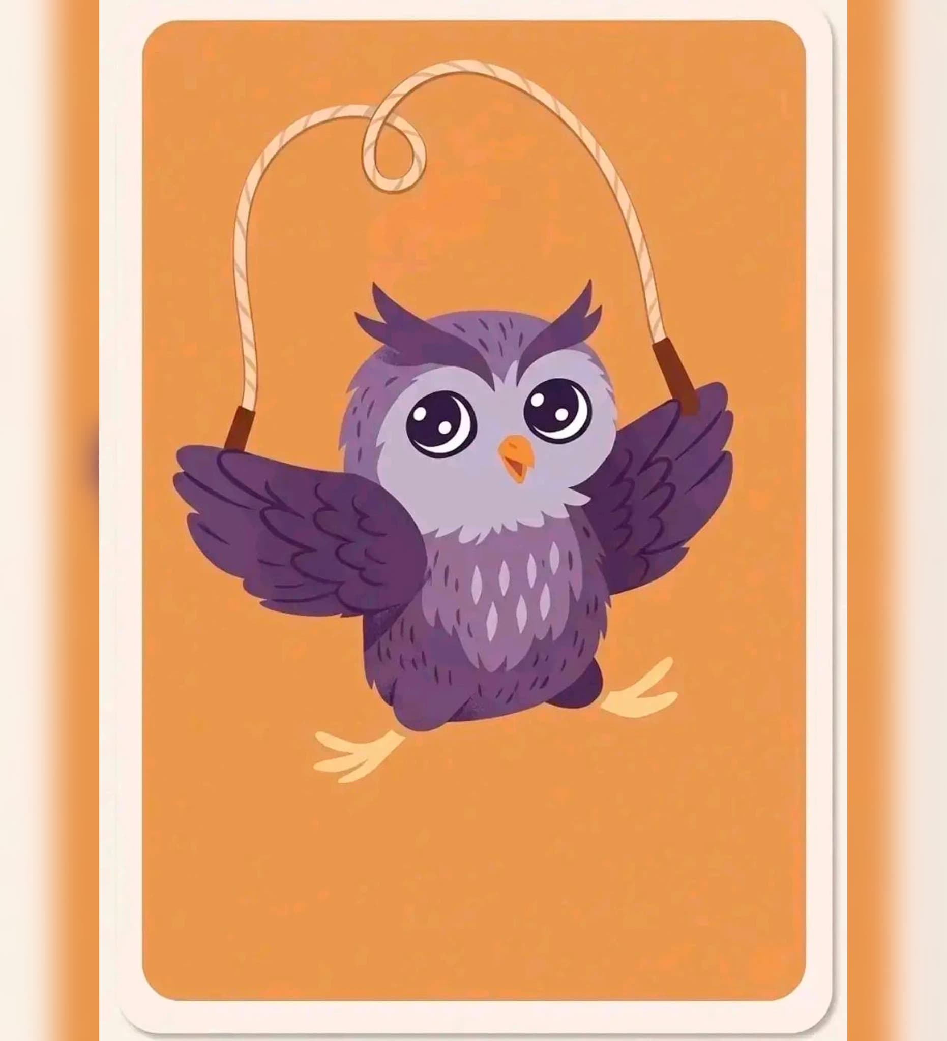 owl jumping rope (update All animal cards)