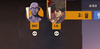 Sol badguy portraits over abrams (GGST) screenshot