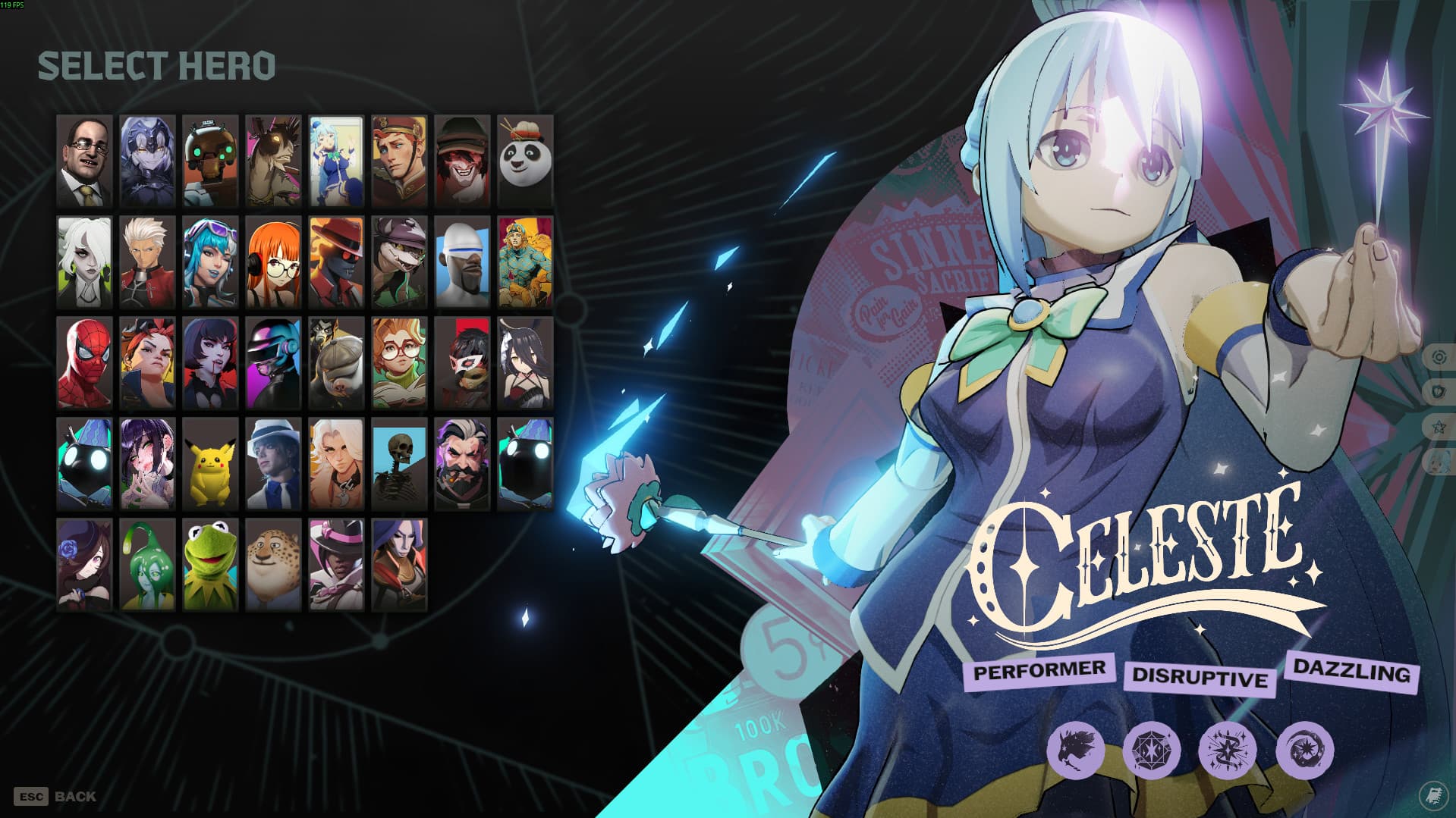 Aqua from Konosuba as Celeste