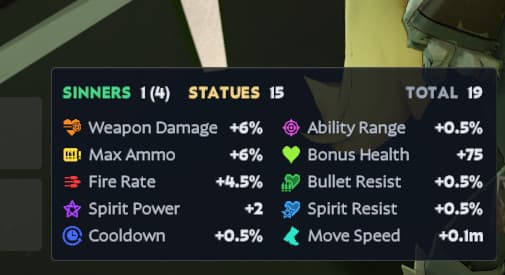 Sinners and Statues Tracker screenshot