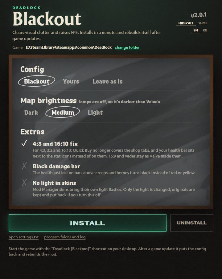 Blackout: More FPS, No Glare | 4:3 Fix, HP Bars screenshot 2