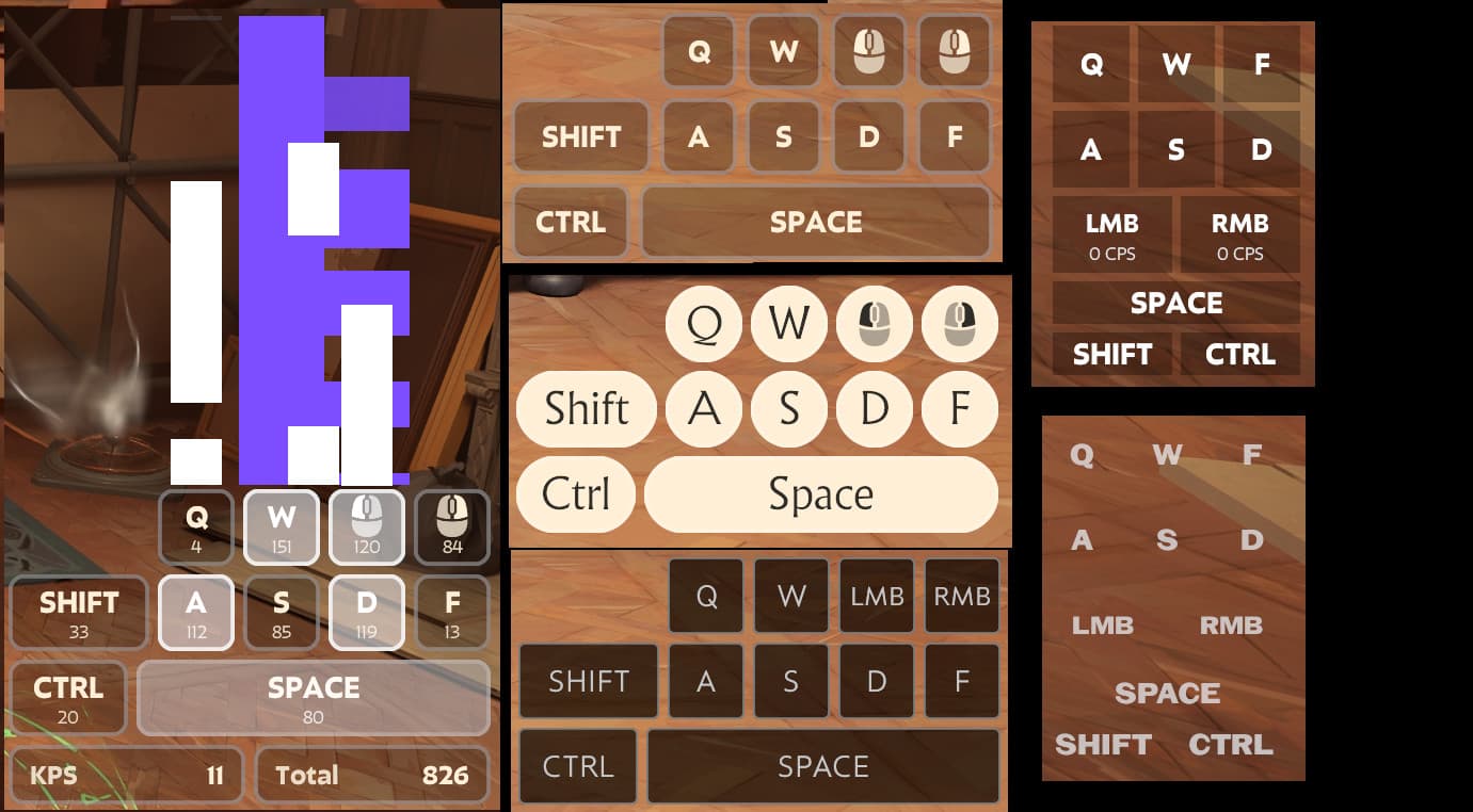 Keyboard input overlay screenshot
