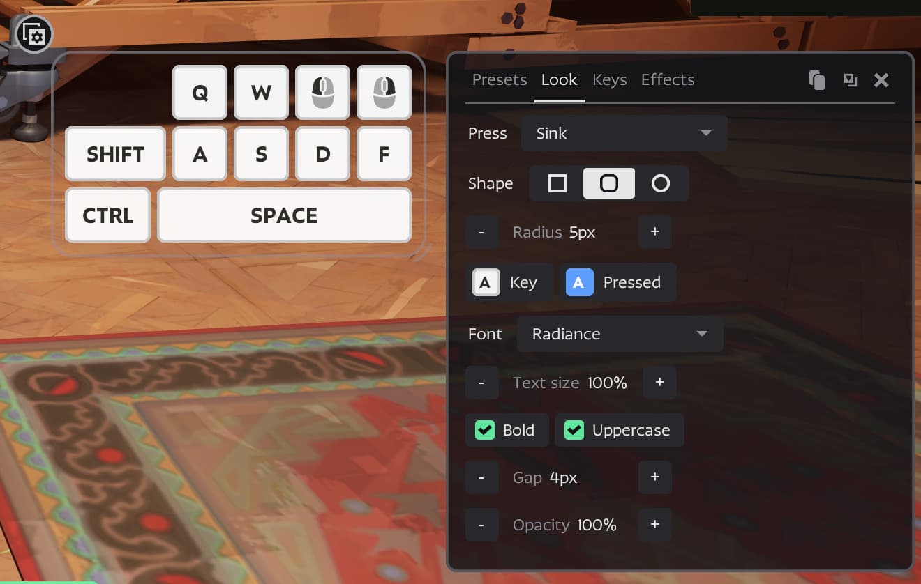 Keyboard input overlay screenshot 2