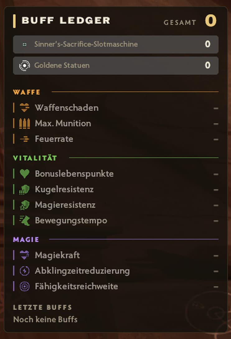 Buff Ledger - Stats for Sinners and Statues screenshot 3