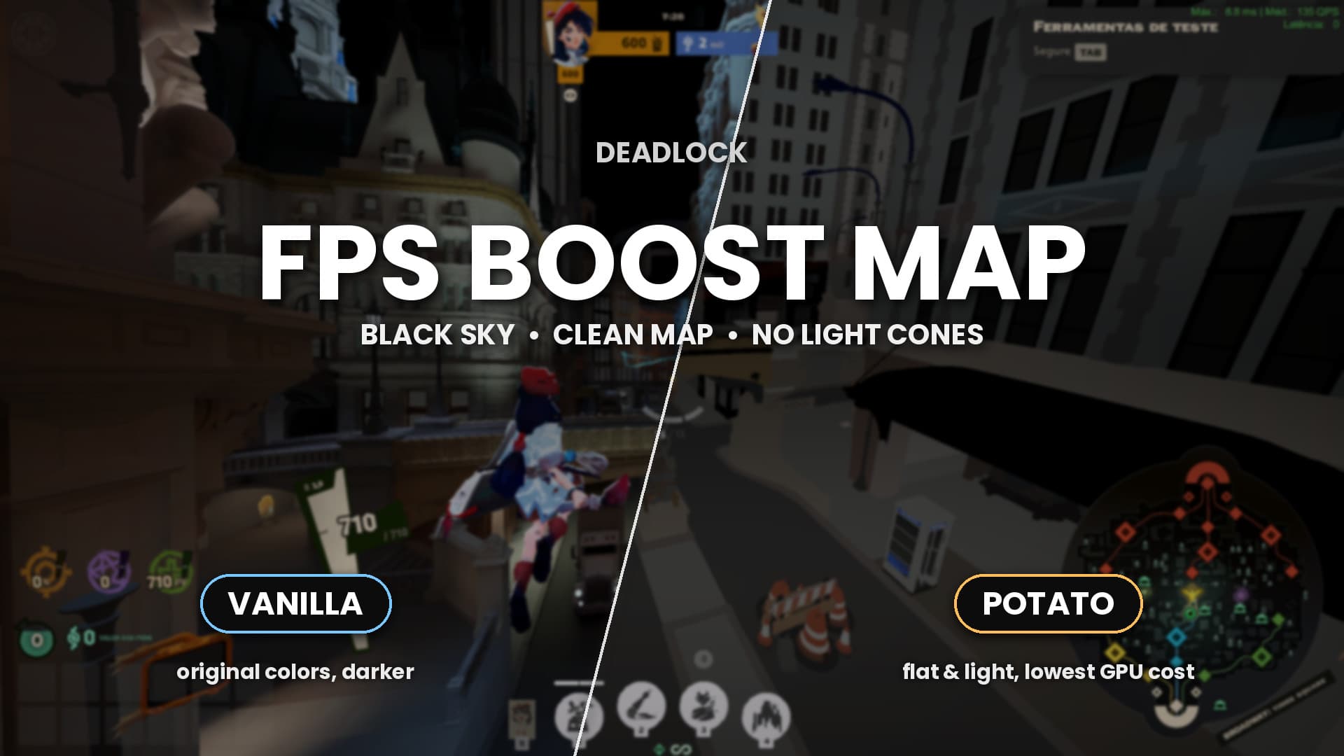 FPS Boost Map (Vanilla/Potato) + Black Sky screenshot