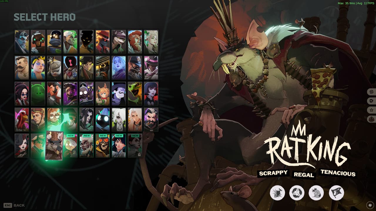Hero Roster in Release Order screenshot