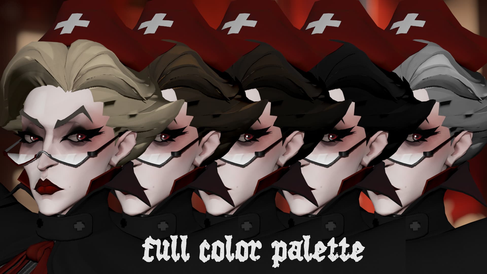Scarlet Nurse + particles (10 hair options) screenshot 3