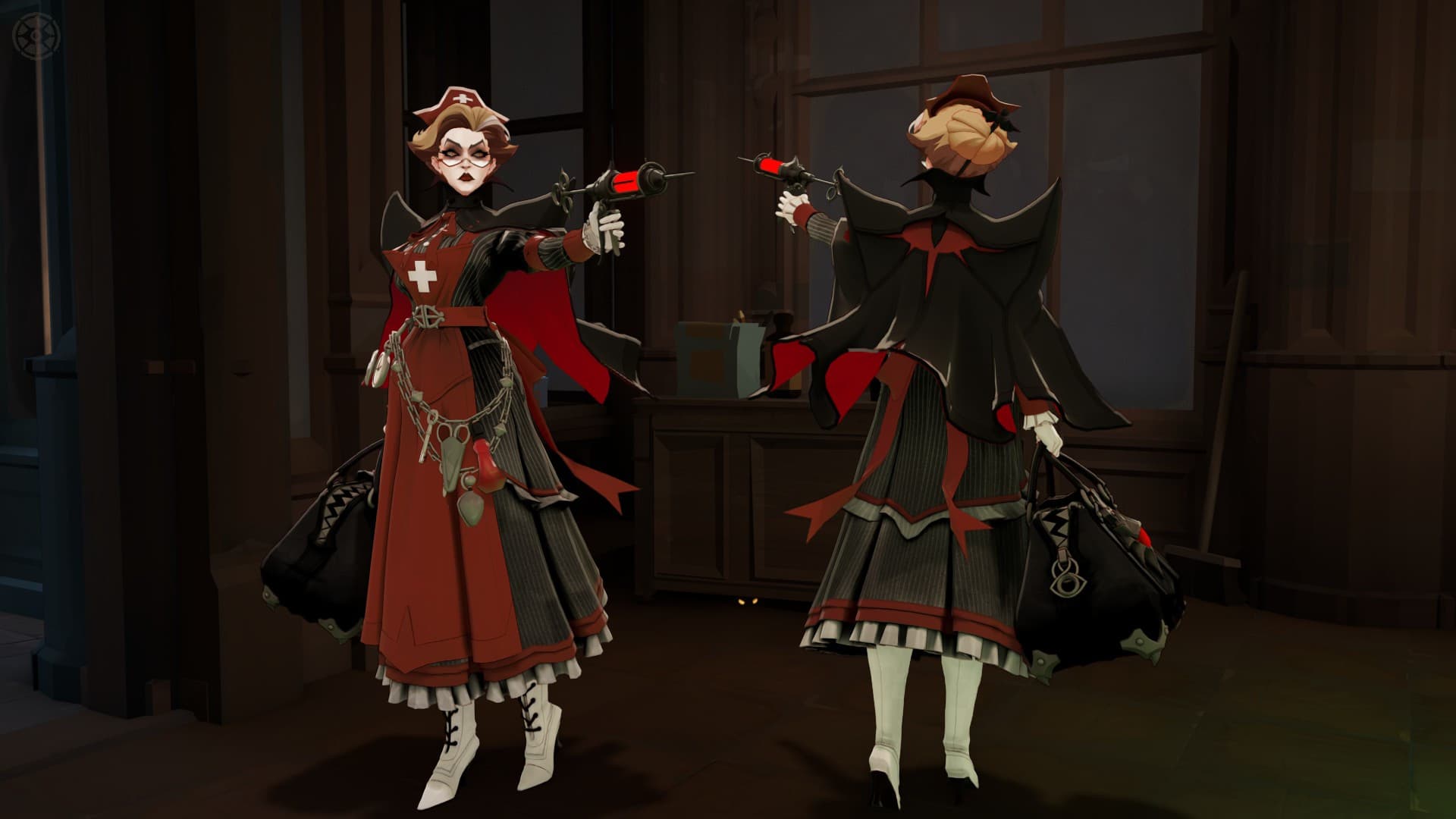 Scarlet Nurse + particles (10 hair options) screenshot 2